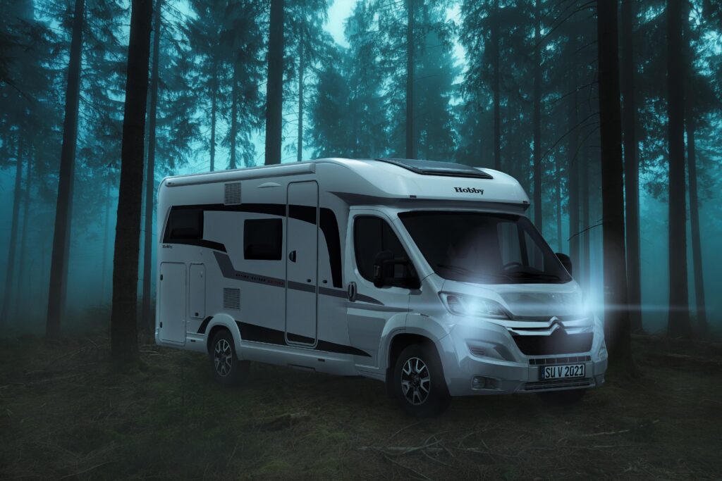 RV in the woods